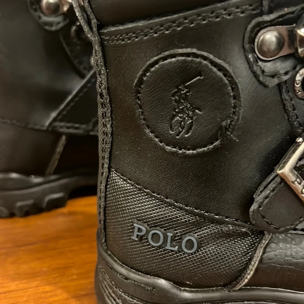 Polo Ralph Lauren Colbey Boots Black new Preschool Toddlers Boys Girls Size 4